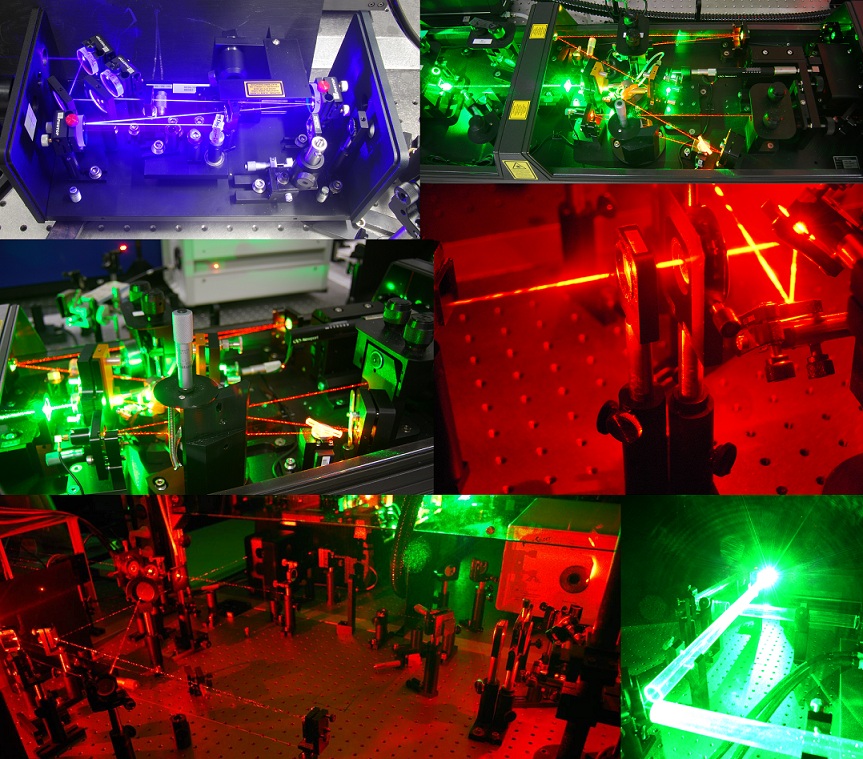 Photos of different lasers in E2 labs